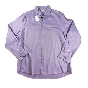 NEW Duchamp London Mens Dress‎ Shirt 18/XXL Tailored Fit Lavender Purple Cotton